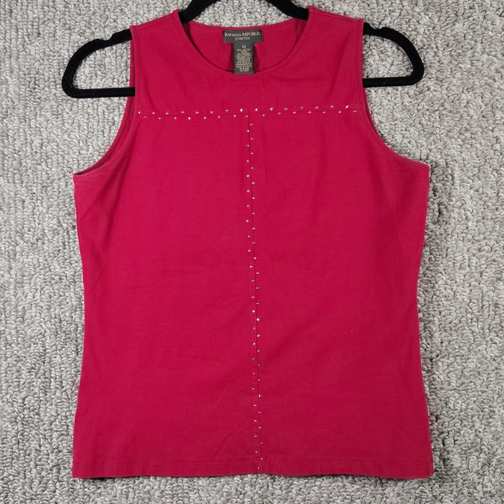 Banana Republic Tank Top Red Studded Y2K Aesthetic Womens XS